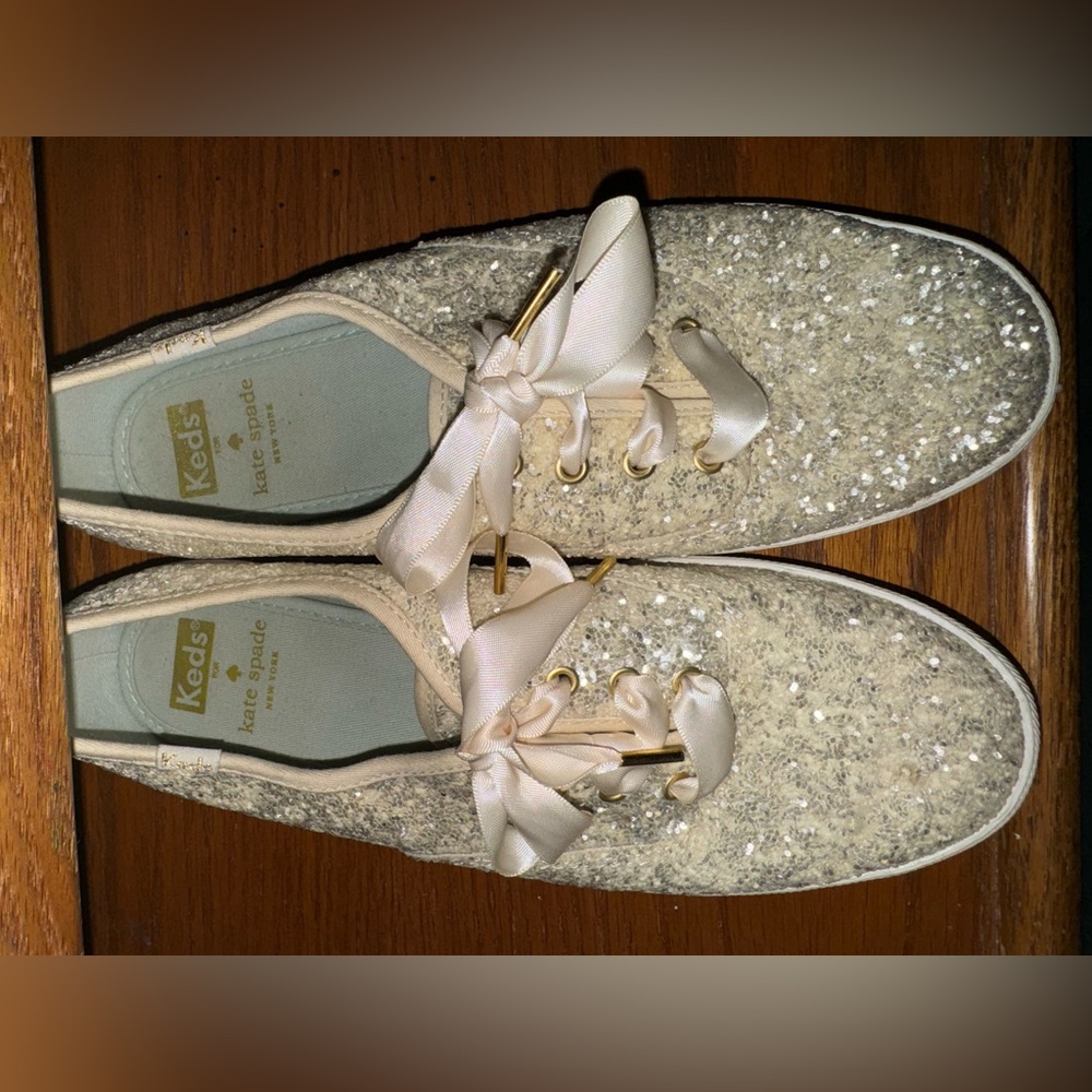 Kate Spade Keds Glitter Sneakers - Gold